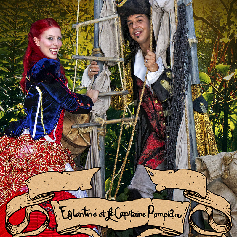 affiche Églantine et le Capitaine Pompidou - spectacle musical pour enfants - spectacle pirate princesse pour enfants